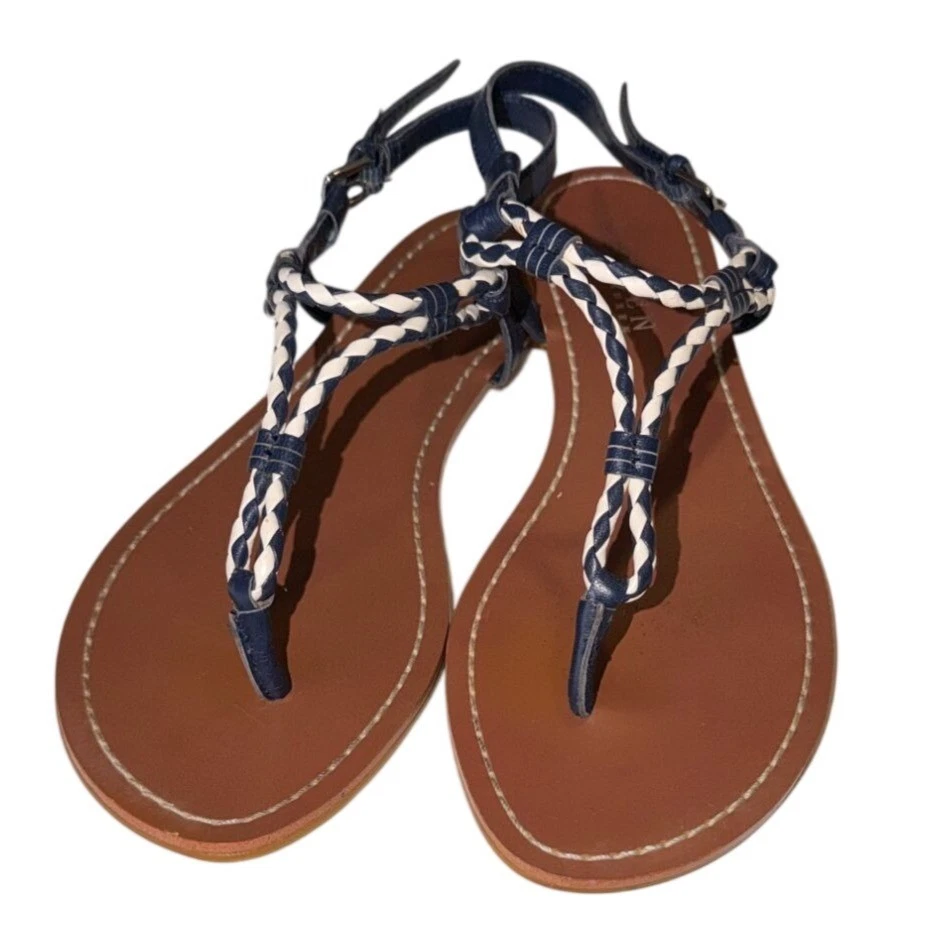 Polo Sport Ralph Lauren women size 10B Brown Leather Thong Sandals with Buckle Ralph Lauren Sz 10B Brown Braided Leather T Strap Thong  main image 3