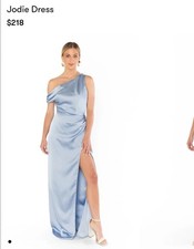 Show Me Your Mumu Jodie Dress Steel Blue Satin Size small Bridesmaid Wedding