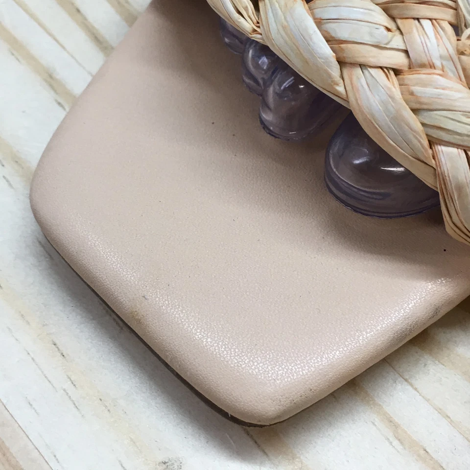 Sandalias Anne Klein para mujer 8 M May sin cordones beige imitación cuero tacones NUEVAS Foto 4 de 4