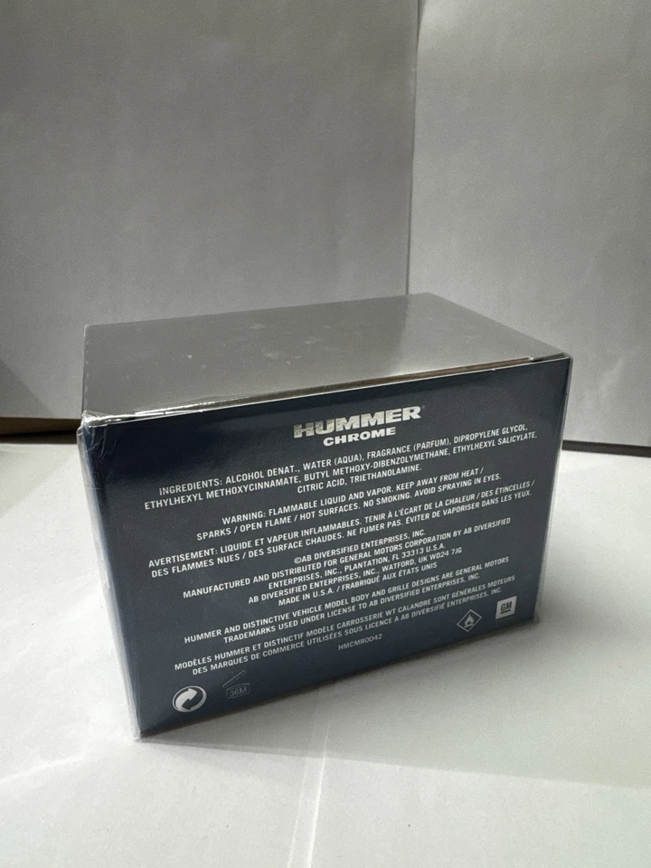 Hummer Chrome Eau De Toilette Spray Para Hombres 4.2 OZ 125 ml Sellado Foto 3 de 4