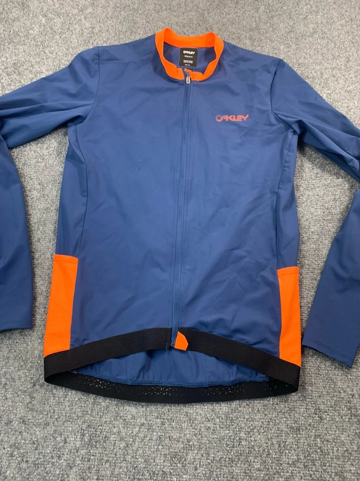 Camisa Oakley para mujer azul mediana manga larga cremallera completa ciclismo reflectante elástica Foto 2 de 4