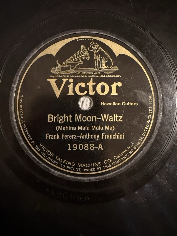 Victor 19088-B 78RPM Record Ferera-Franchini Bright Moon / Hawaiian Nights Waltz