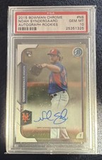 NOAH SYNDERGAARD 2015 BOWMAN CHROME ROOKIE AUTOGRAPH RC AUTO PSA 10