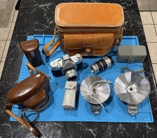 Voigtlander Bessamatic W/ Case, Attachments, And Bulbs. See Photos