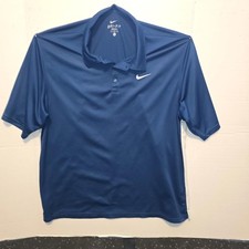 Nike Dri-FIT Blue Polo Shirt with White Side Panels