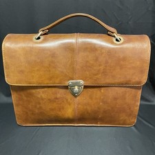 Vintage Saxone Parsnip Brown Leather Briefcase/Bag
