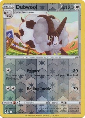 DUBWOOL 223/264 FUSION STRIKE POKEMON (REVERSE HOLO, NM)