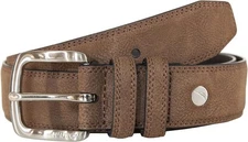 Nautica Men's Casual Padded Leather Belt with Signature Ornament