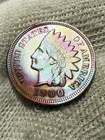 1900 Indian Head Cent 1c Penny High Grade Lustrous AU+ High Grade Toned