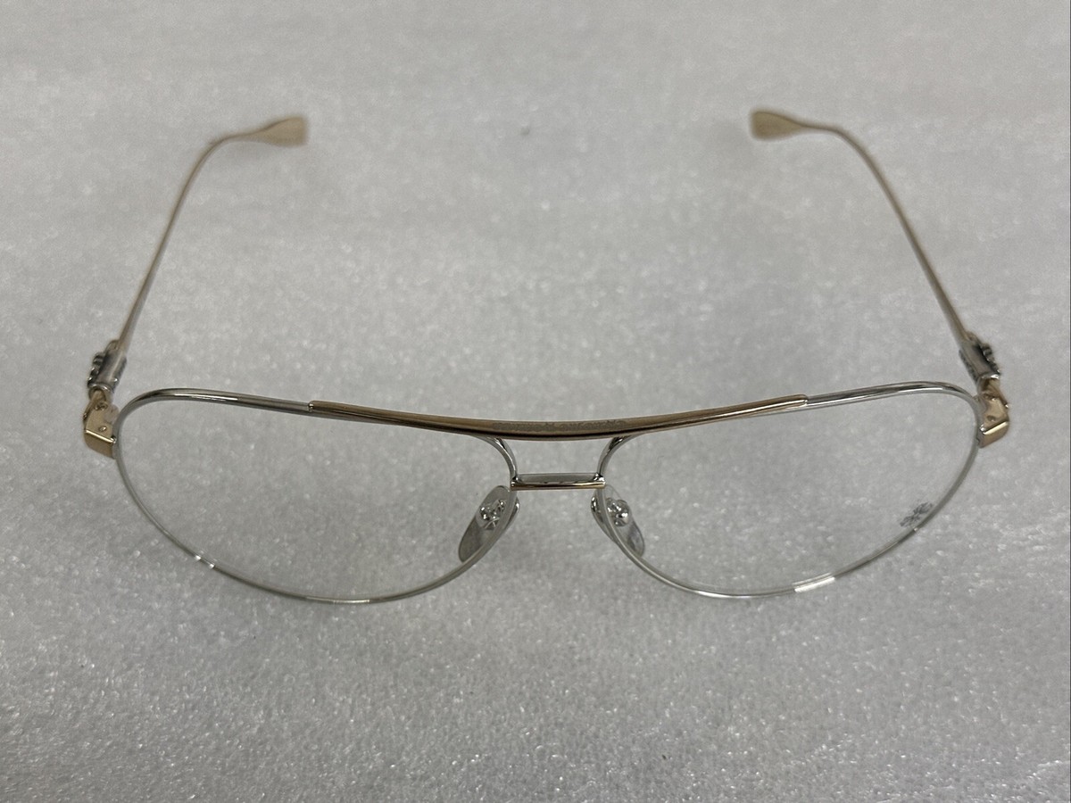 Chrome Hearts Stains IV SS/GP Eyeglasses Shiny Silver Gold