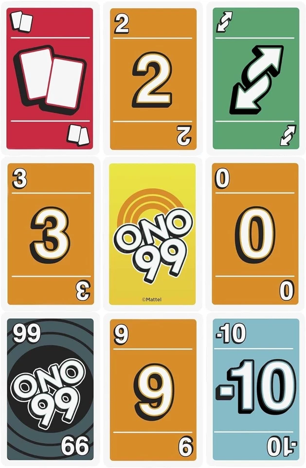 UNO ONO 99 Card Game for Kids & Families, 2 to 6 Players, Adding Numbers, Gift - Image 3 of 4