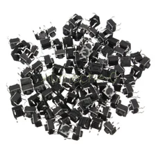 100PCS 6x6x5mm DIP Through-Hole 4pin Tactile Push Button Switch Momentary NEW