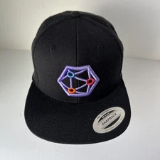 XYO Network New Snapback Adjustable Black Cap Hat Blockchain Geospatial Yupoong