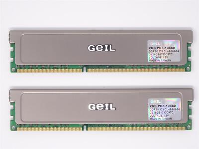 GEIL 4 GB (2x2GB) RAM DDR3 1333 PC3-10667U GV38GB1333C9TC (#1132)