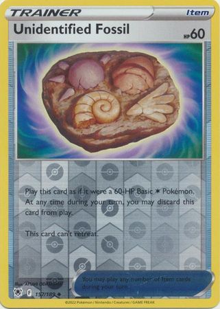 UNIDENTIFIED FOSSIL 165/195 SILVER TEMPEST POKEMON (REVERSE, NM)