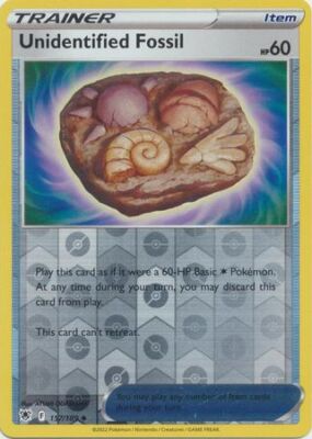 UNIDENTIFIED FOSSIL 165/195 SILVER TEMPEST POKEMON (REVERSE, NM)