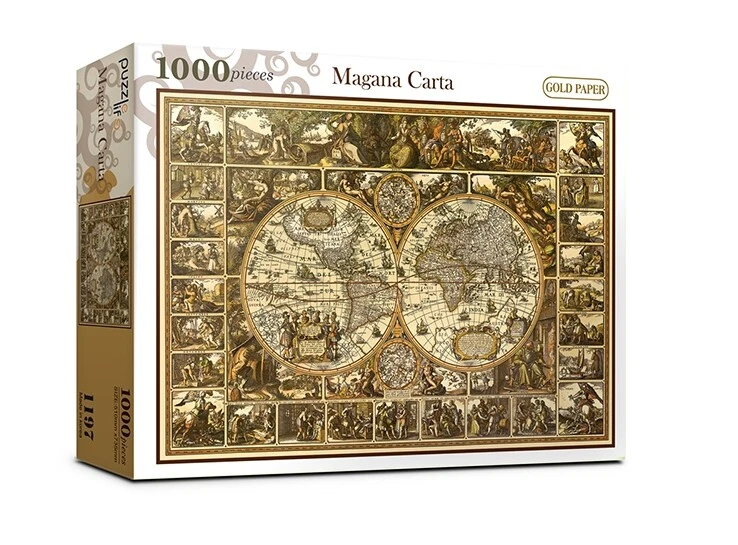 Ancient World Map 1000 Pieces Jigsaw Puzzle-SPECIAL GOLD PAPER version - Image 2 of 4