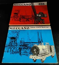 2 Vintage MECCANO Instruction Manuals #4/5/6 Outfit & Junior Power Drive Set