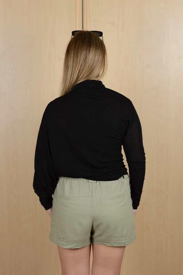 Suéter Asimétrico Cuello Tortuga Ann Demeulemeester Negro Lana Lyocell Talla 34 Foto 3 de 4