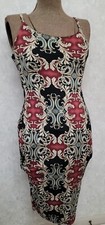Fashion Nova Dress Red & Black Size Small gold design spaghetti strap (3)