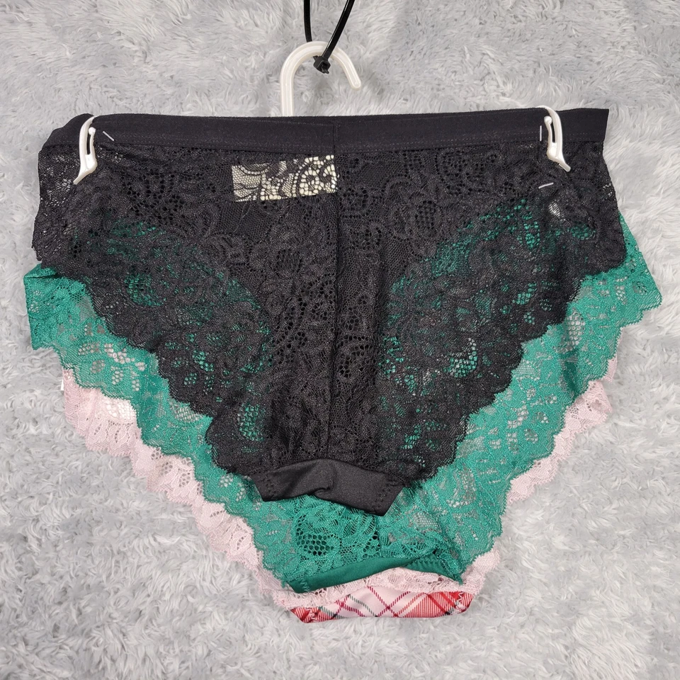 Bragas Jessica Simpson para mujer pequeñas a cuadros lisas vacaciones 3pk coquetas calce descarado Foto 4 de 4