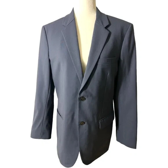 Theory Clothing Men's 38R Blue Solid Suit Wool Sport Coat Jacket Blazer