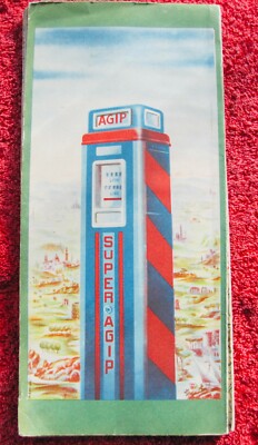 c. 1950 COLOR AUTO TOURING MAP OF CENTRAL ITALY-NICE! Florence, Firenze