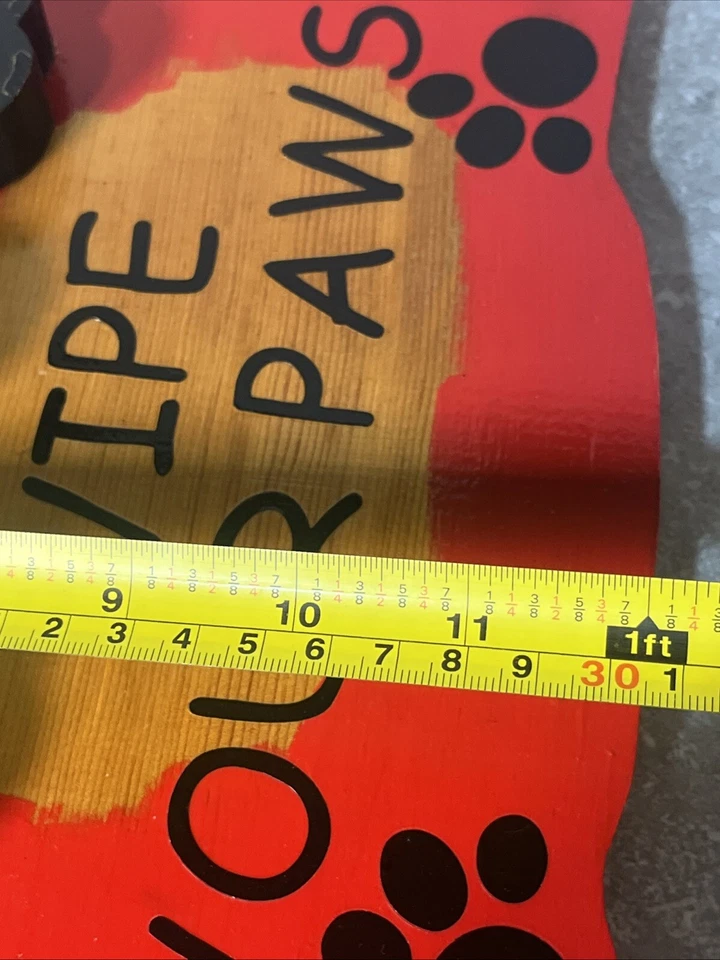 Vintage Rustic HandMade Wooden “Wipe Your Paws” Sign 3D Black Bear Cabin Cottage - Image 3 of 4