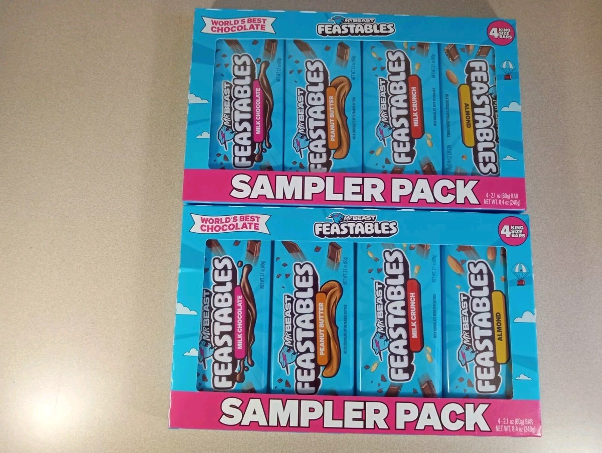 Mr. Beast Feastables Sampler Pack Lot Of 2 New 8 Bars Total