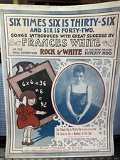 1917 Novelty sheet music SIX TIMES SIX IS THIRTY SIX