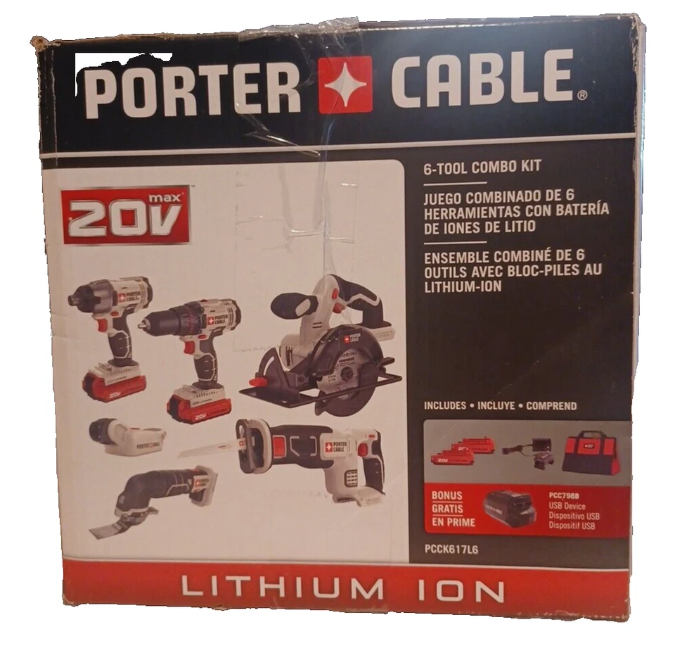 Porter Cable 6- Tool Combo Kit lithium Ion 20 V - Image 4 of 4