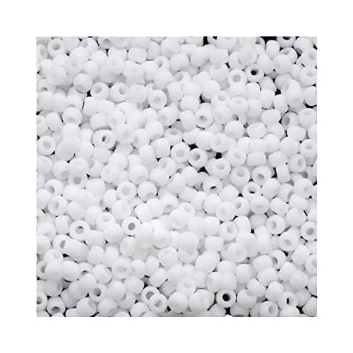 Miyuki Japanese Glass Seed Beads 6/0 - White Pearl Ceylon, 22g Tube (Approx. 300-350 Beads)