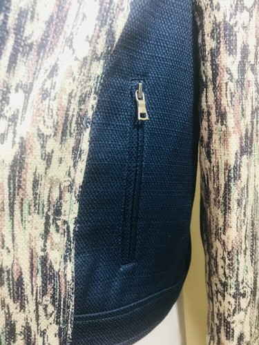 BCBG Max Azria Cody Biker Giacca Tagliata Moto Cerniera Asimmetrica Taglia L Prezzo al dettaglio $298 - Foto 9 di 11