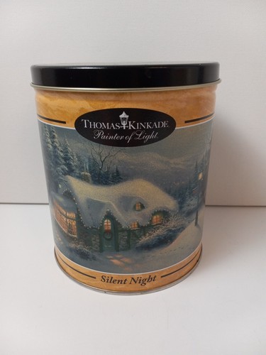 Thomas Kinkade Painter of Light Metal Tin "Silent Night" Tin 6"Tall 5" Diameter