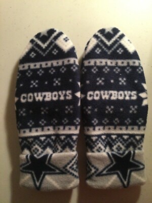 COWBOYS HANDCRAFTED womens fleece MITTENS NFL DALLAS winter gloves 