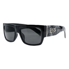 Locs Hardcore Shades Men's Sunglasses Rectangular Frame Marijuana Leaf Print