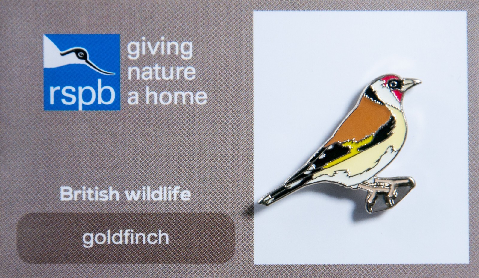 RSPB Pin Badge goldfinch GNAH Grey P00216 eBay