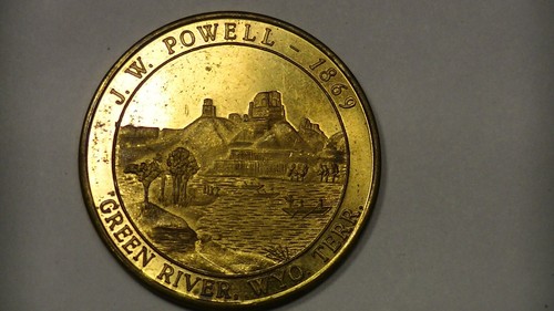 Moneda de recuerdo de medio dólar Green River Wyoming 1969 J Wesley Powell - Imagen 3 de 17