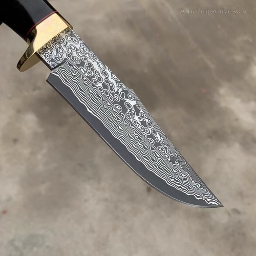 Cuchillo de caza Damasco Cuchillo de supervivencia al aire libre Purpleheart ... - Imagen 5 de 19