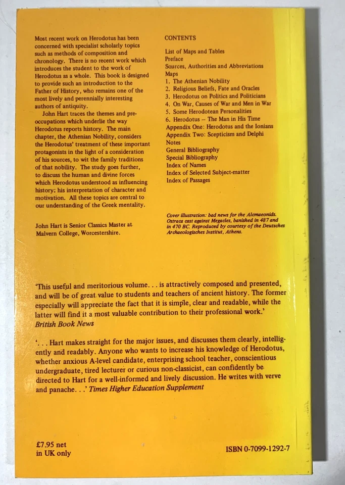Herodotus and Greek History by John Hart 1982 Paperback - Image 2 of 2