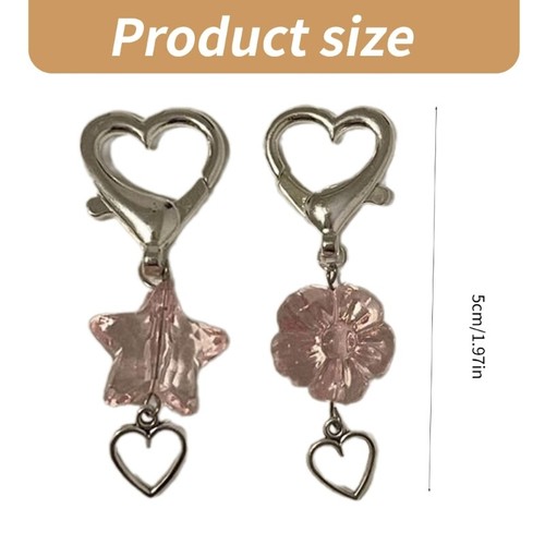 Trendy Acrylic Star Flower Penant Charm Keychain Versatile Accessory For Bags - Zdjęcie 8 z 11