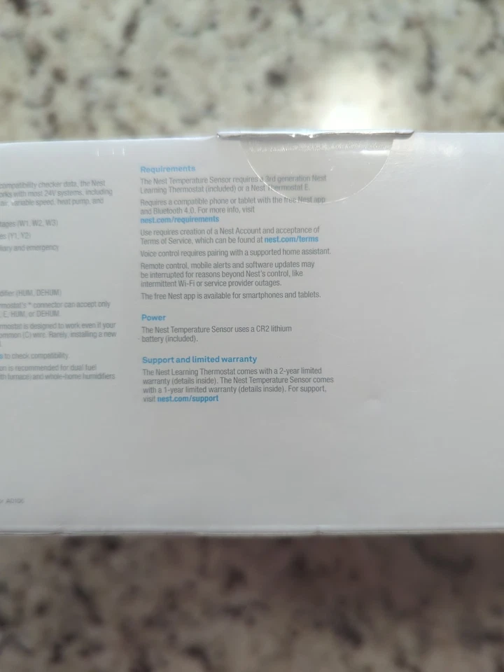 Brand New BNIB Google Nest BH1253-US Thermostat Sensor Silver w/ 1 Temp Sensor  - Image 4 of 4