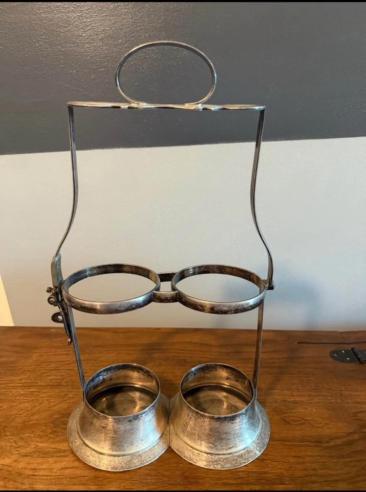 Antiguo Pairpoint Sheffield plateado doble tántalo Foto 2 de 4