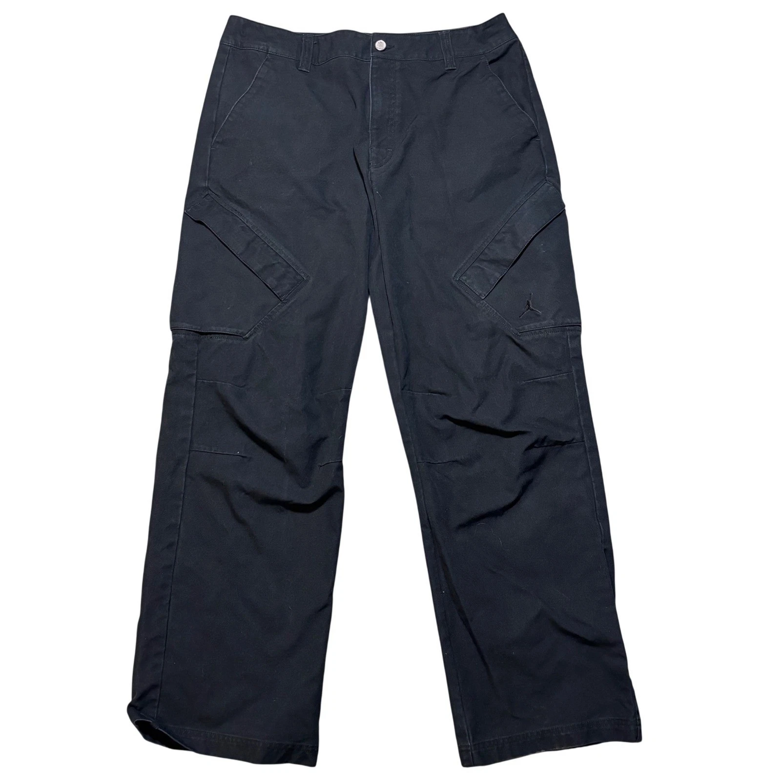 Air Jordan Cargo Chicago Pants Mens Large Black Wide Straight Leg Streetwear