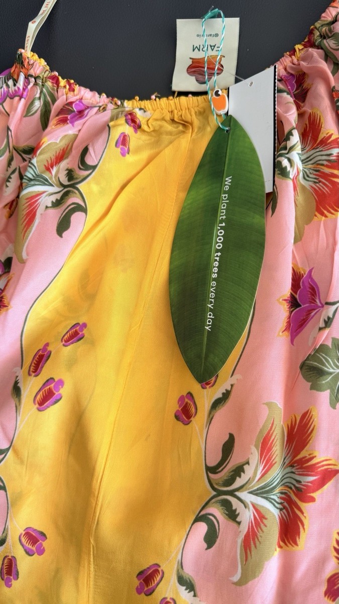 slim fit dress slacks Farm Rio Golden Foliage One-Shoulder Maxi Dress main image 1