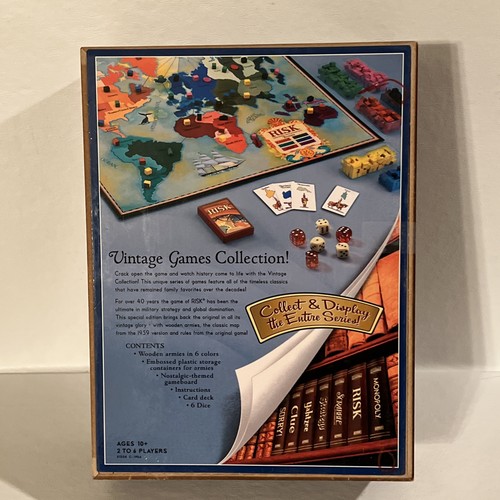 RISK Wooden Vintage Game Collection Edition Library Book Shelf Wood Box - Picture 2 of 6