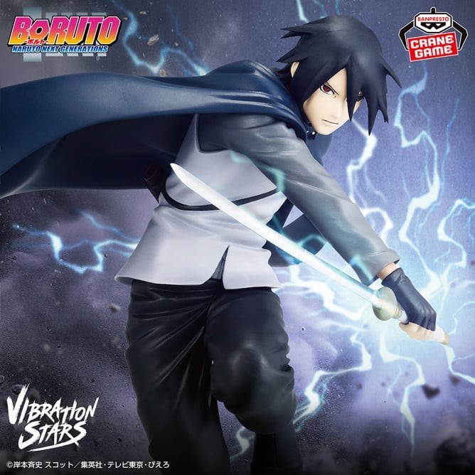 Statue Sasuke Uchiha Vibration Stars Banpresto : finesse des détails et pose dynamique Boruto