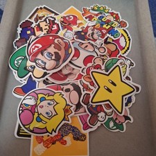 Super Mario Sticker Set 53 pcs Glossy, 5-6cm Collectible Toys, Used