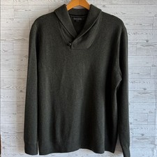 Banana Republic 100 Merino Extra Fine Wool Sweater XXL Tall Shawl Collar Green