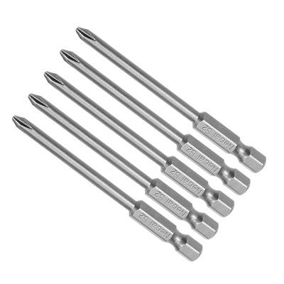 Phillips Cross Screwdriver Bit PH1 75mm L 1/4'' Hex Shank S2 Magnetic Bit 5Pcs